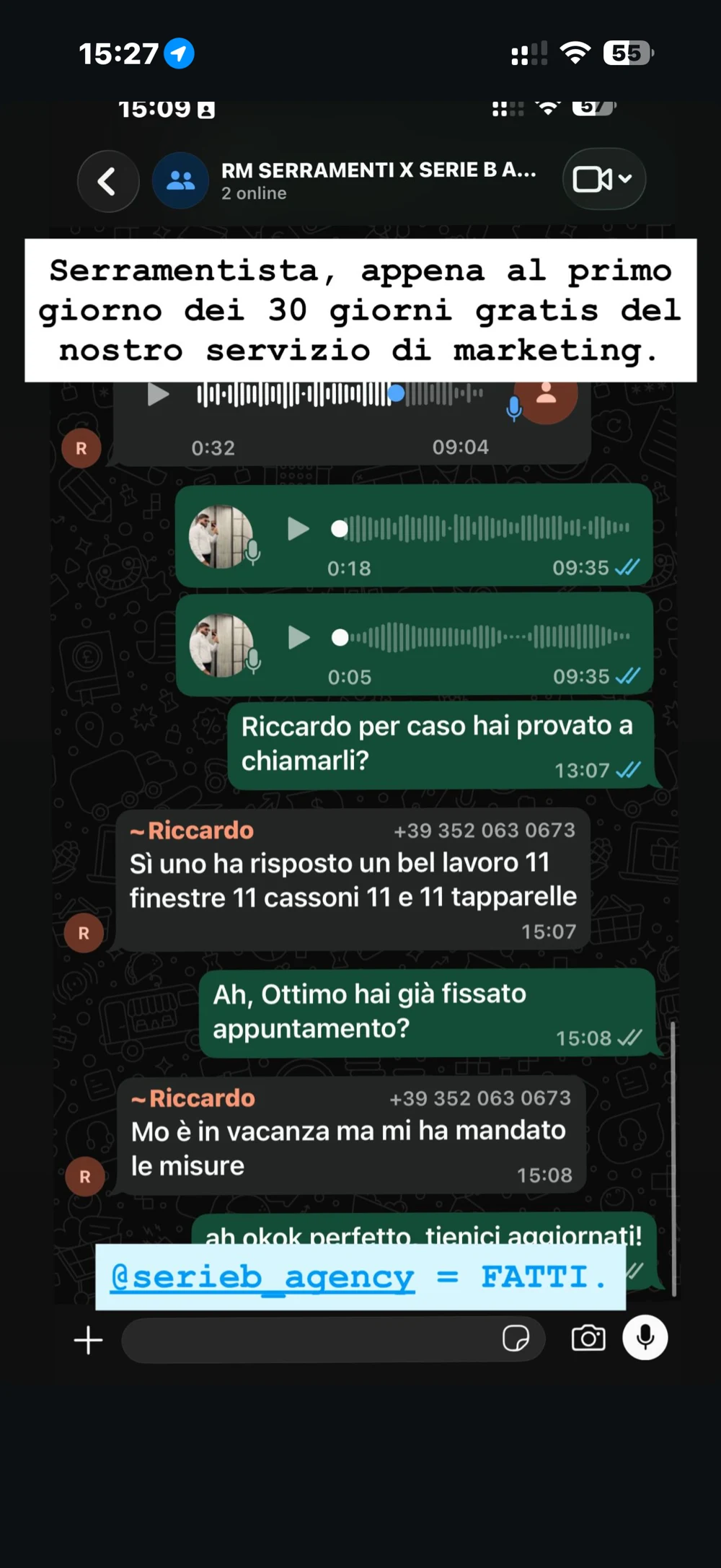 RM Serramenti · Il riscontro