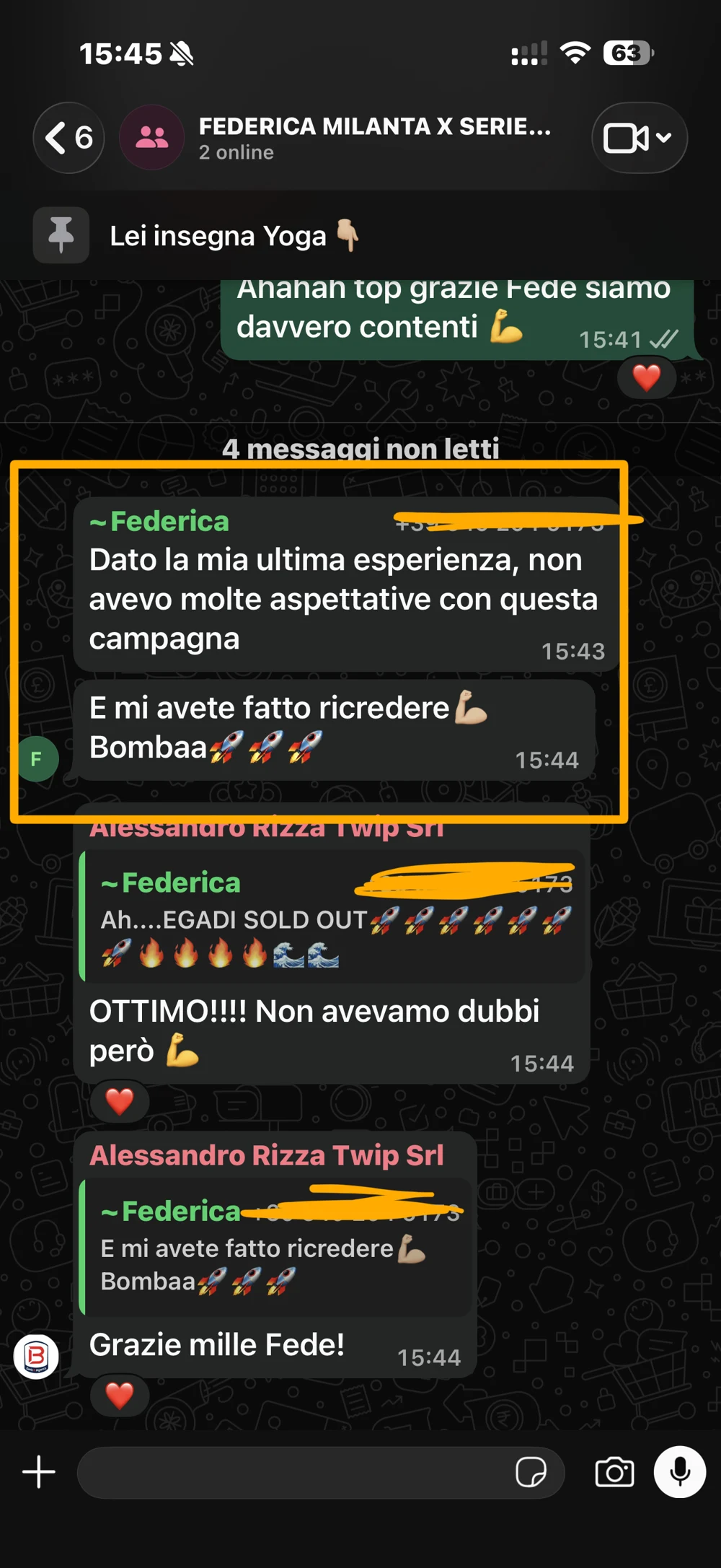 Federica Milanta · Il riscontro