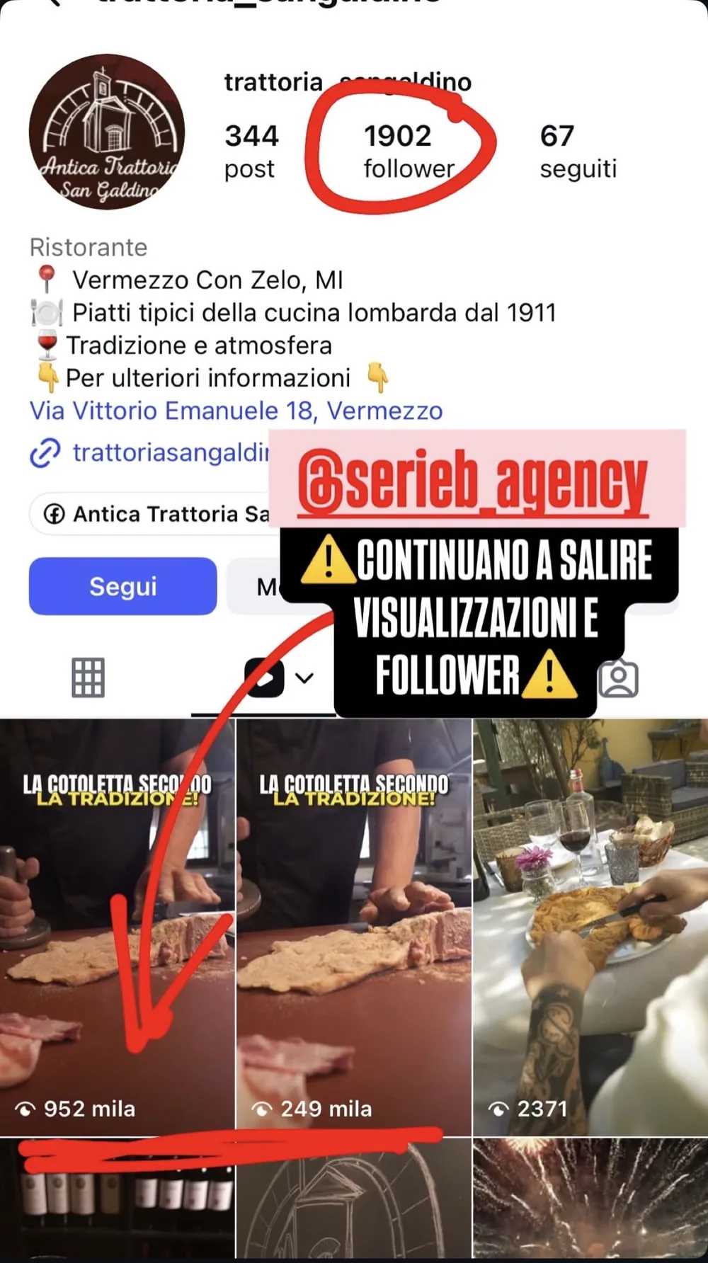 Trattoria Sangaldino · La crescita