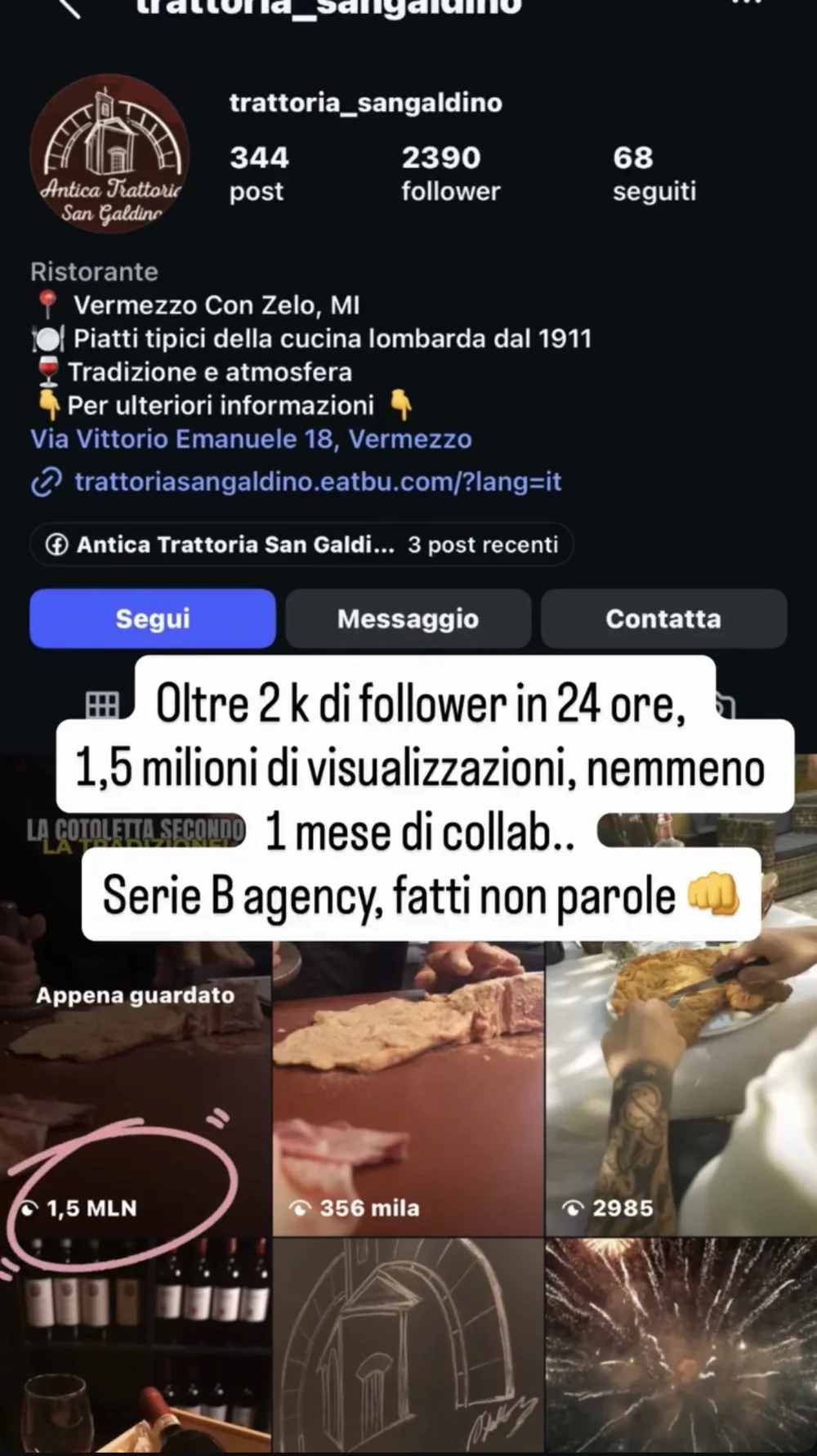 Trattoria Sangaldino · Instagram