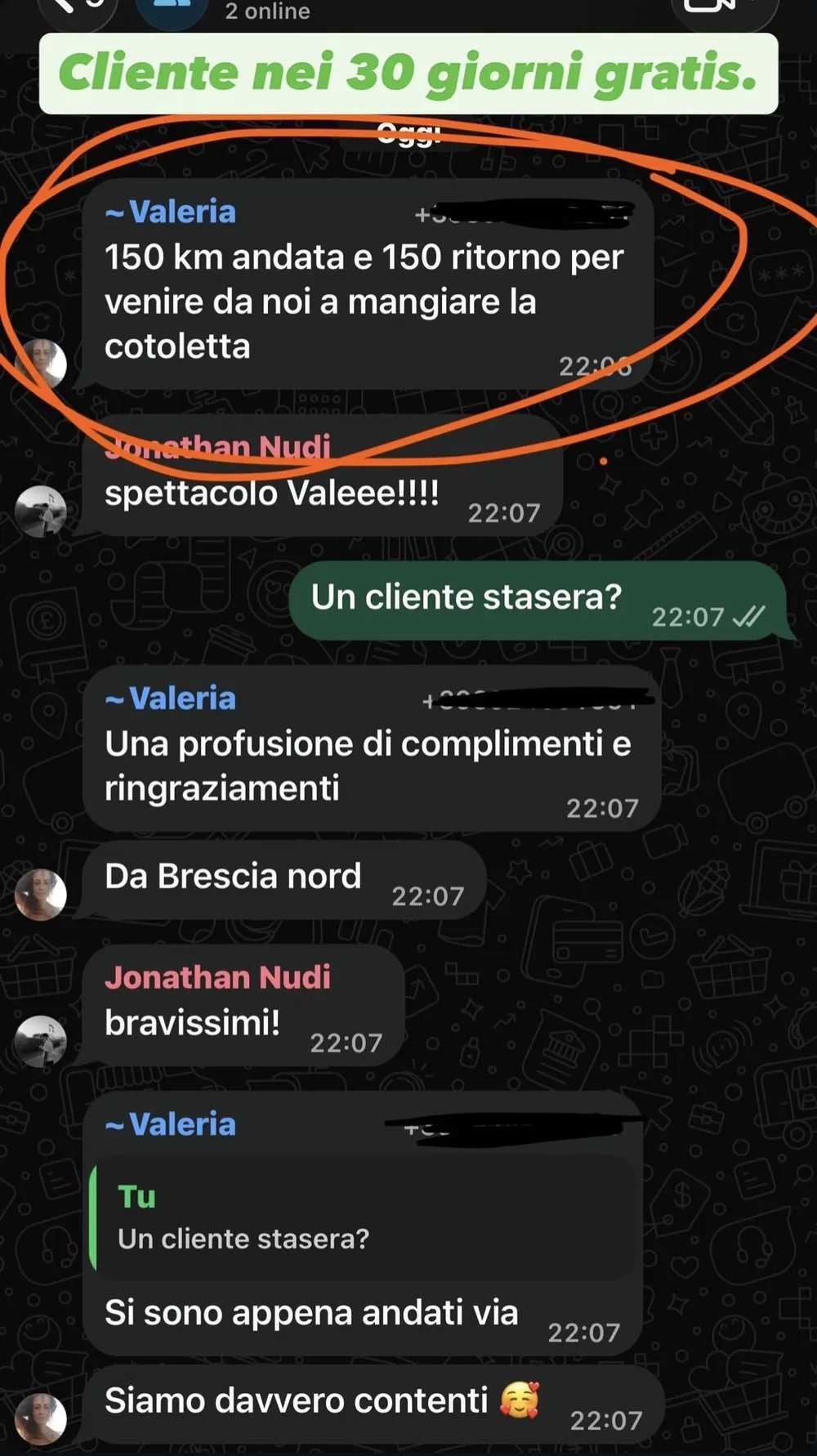 Un riscontro dal gruppo di lavoro